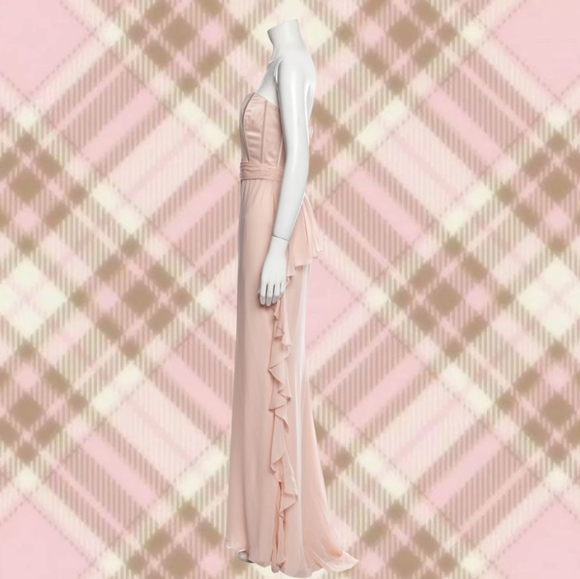 Y2K Badgley Mischka Silk Coquette Dress Gown with Corset Boning - Picture 2 of 5